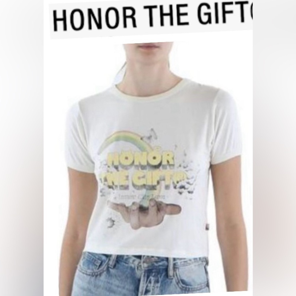 Honor The Gift Womens Inner City Love White Graphic Tee in White Size Large NWT